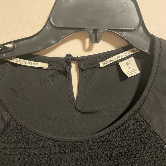 Maison SCOTCH & SODA Black Lace Insert H line Shift Dress- Size 1 (Small) - Picture 10 of 11